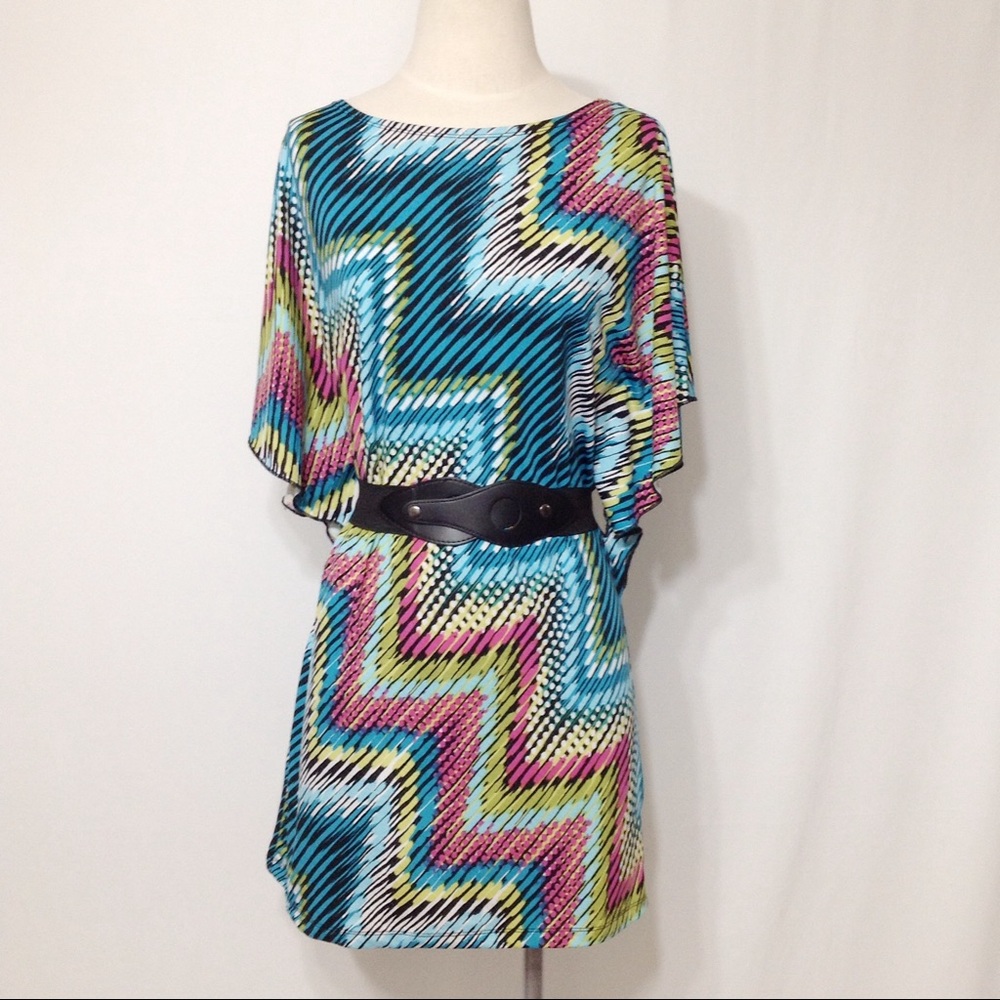 Speechless Zigzag Pattern Belted Dress/Tunic - image 1